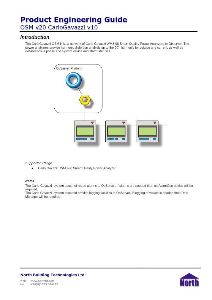 Preview thumbnail of page 1 of the CarloGavazzi Engineering Guide PDF document.